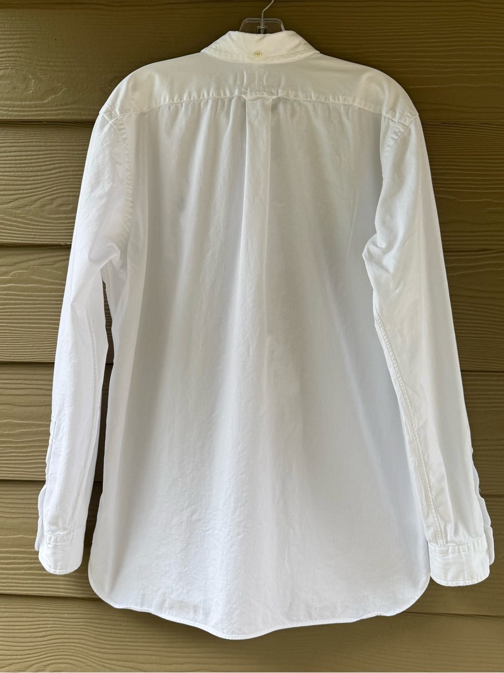 RALPH LAUREN  Cotton White Blue Denim Finishing Oxford Shirt Size L - Picture 5 of 13